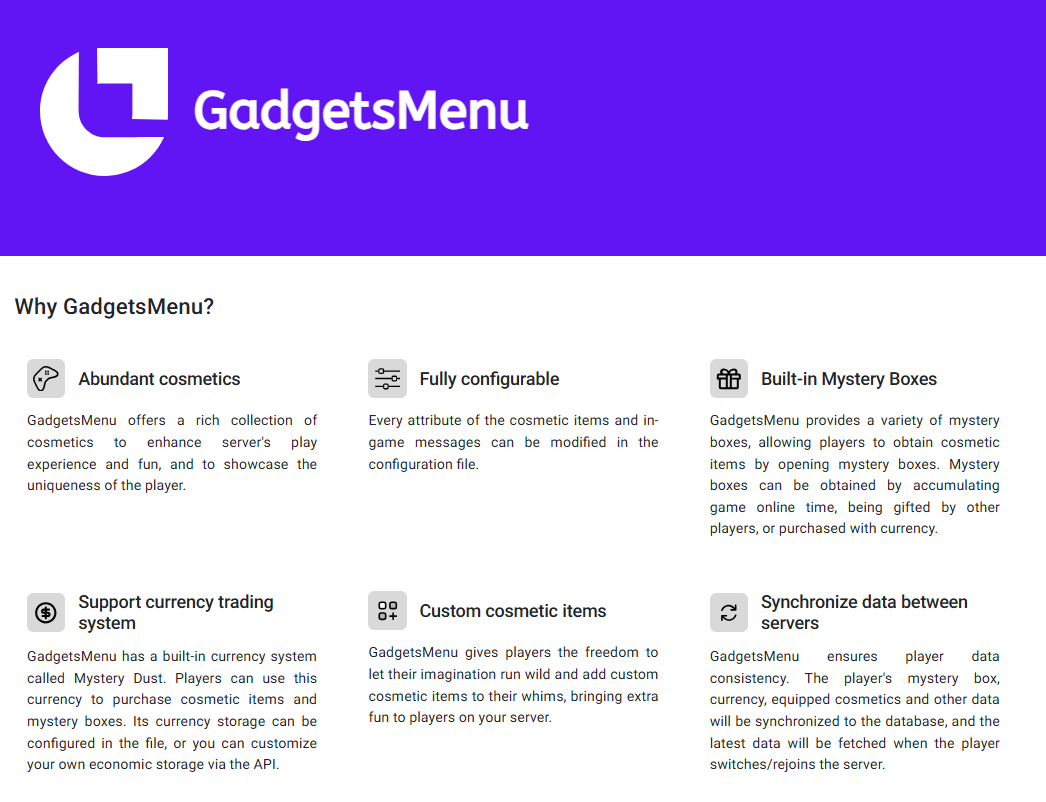 GadgetsMenu Docs